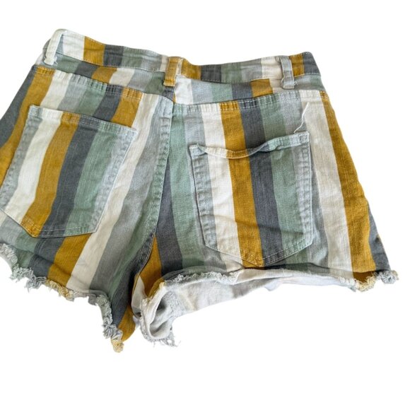 ALTAR'D STATE Multicolor Striped Denim Shorts Size Medium - Picture 3 of 9